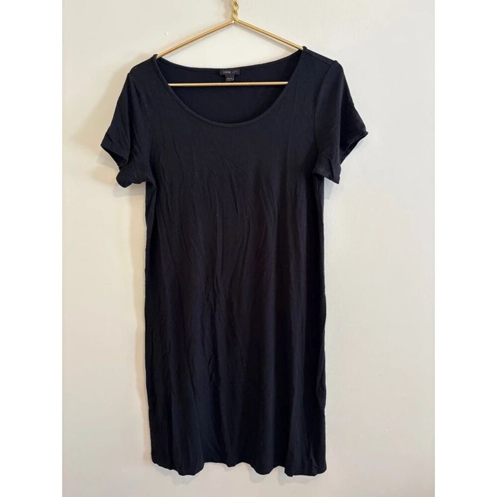 J Jill Black T Shirt Dress Basic Midi